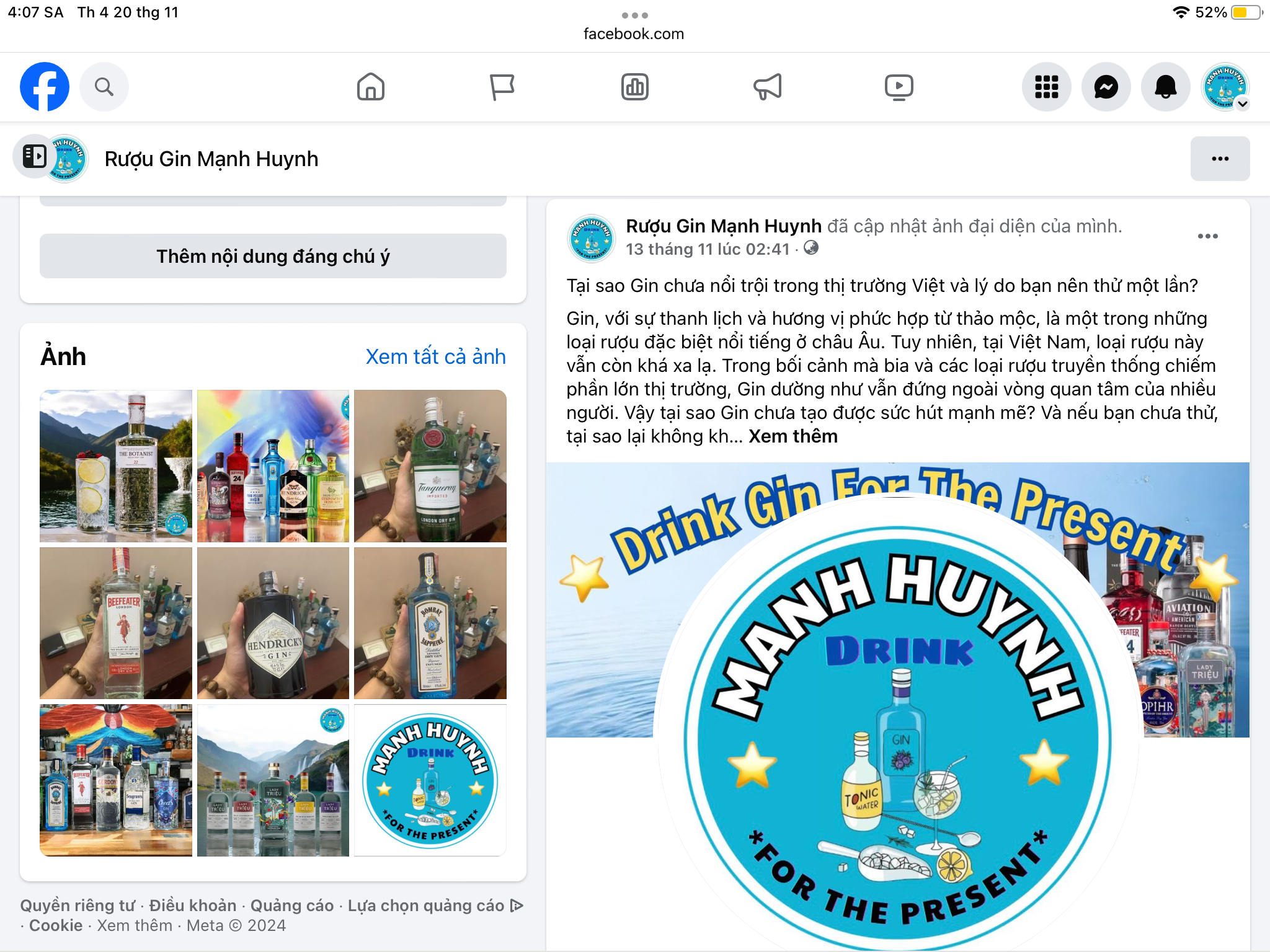 Fanpge rượu gin mạnh huynh