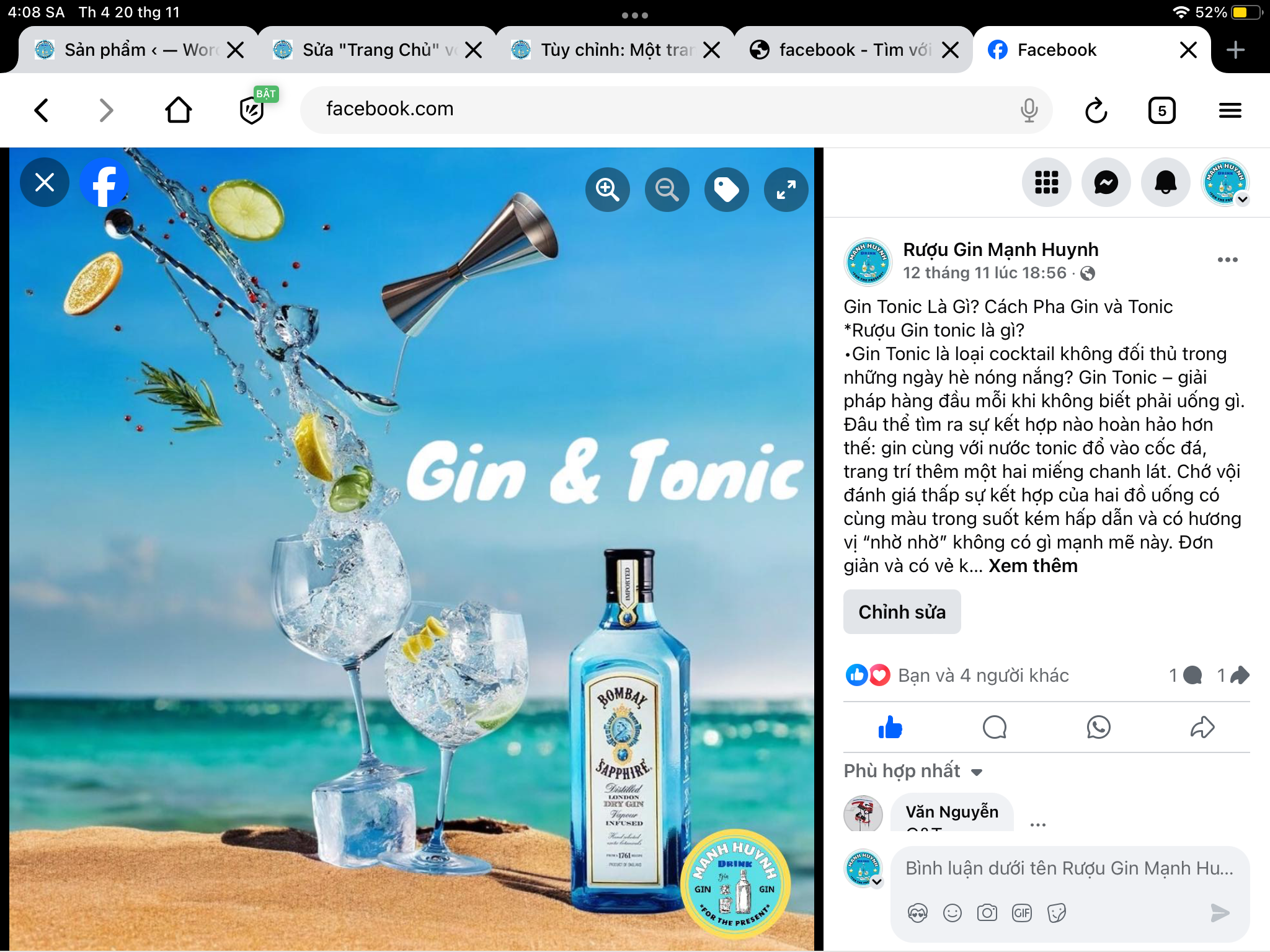 Fanpage Rượu gin Mạnh Huynh